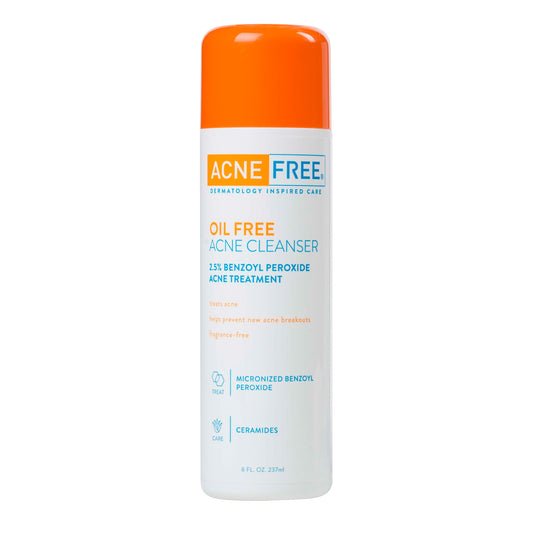 Acne Free Oil Free Acne Cleanser 2.5% Benzoyl Peroxide Acne Treatment